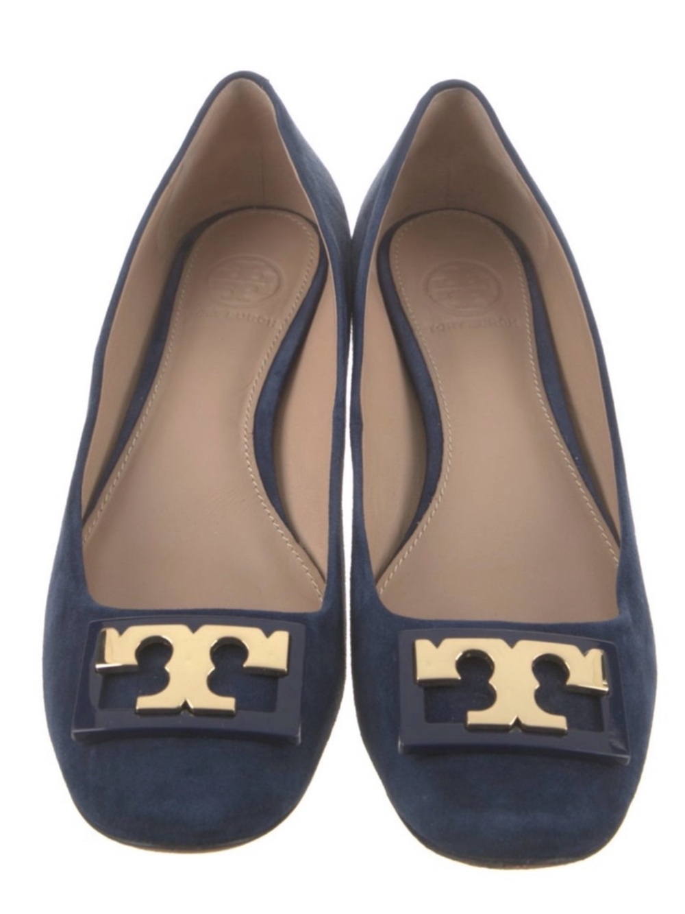 Tori Burch Gigi Blue  Suede Ballet heel
Size 9